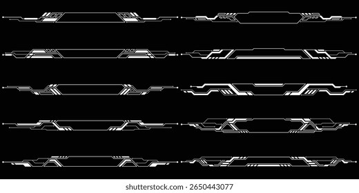 Sci-fi futuristic HUD dashboard display virtual reality technology screen. User Interface set. Statistics, Data information infographic. Vector graphic