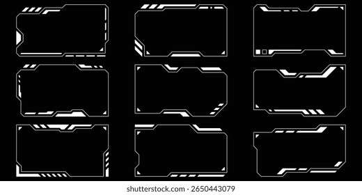 Sci-fi futuristic HUD dashboard display virtual reality technology screen. User Interface set. Statistics, Data information infographic. Vector graphic