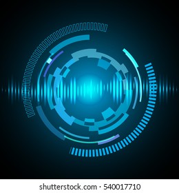 Sci-fi futuristic interface, abstract technology background. Vector illustration