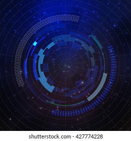 Sci-fi futuristic user interface, abstract technology background. Vector illustration.