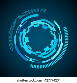 Sci-fi futuristic user interface, abstract technology background. Vector illustration.