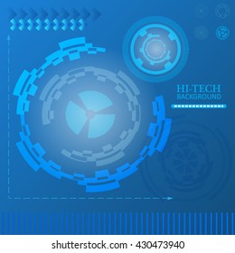 Sci-fi futuristic user interface, abstract technology background. Vector illustration.
