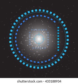 Sci-fi futuristic user interface, abstract technology background. Vector illustration.