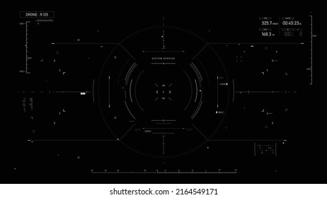 Sci-Fi futuristic user interface hud design panel for business app. Abstract technology concept, Technology concept FUI widescreen aspect ratio, hologram, communication, statistic, data, infographic