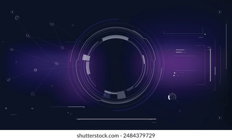 Sci-Fi futuristic user interface hud design panel for business app. Abstract technology concept, Technology concept FUI widescreen aspect ratio, hologram, communication, statistic, data, infographic