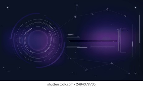 Sci-Fi futuristic user interface hud design panel for business app. Abstract technology concept, Technology concept FUI widescreen aspect ratio, hologram, communication, statistic, data, infographic