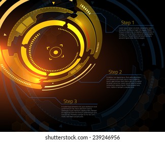 Sci-fi futuristic user interface. Vector illustration.