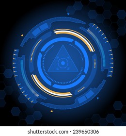 Sci-fi futuristic user interface. Vector illustration.