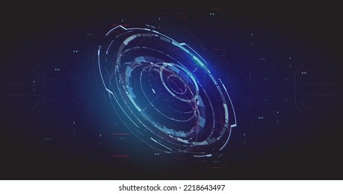 Sci-Fi Futuristic Vector HUD Interface Screen. HUD user interface. Techno target screen elements. Abstract Technology background.