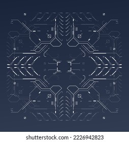 Sci-Fi Futuristic Vector HUD Interface Screen. HUD user interface. Techno target screen elements. Abstract Technology background.
