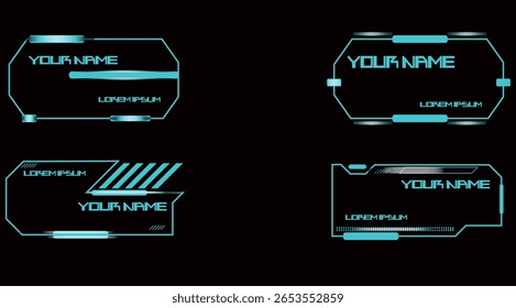 Conjunto de quadros Sci-Fi HUD - Vetor de Interface Técnica Redonda 