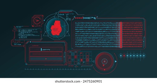 Sci-fi HUD interface for data research.