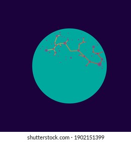Sci-fi icon of planet with textured surface.