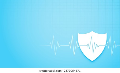 sci-fi inspired health care background protect heart with cardio vector