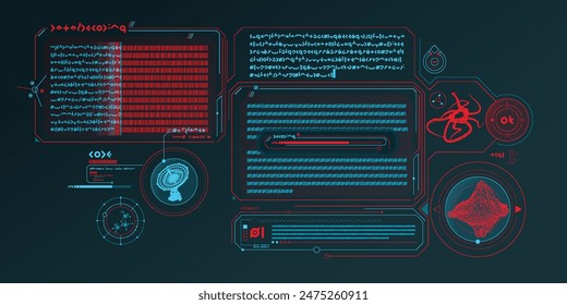 Sci-fi interface of data decoding program.