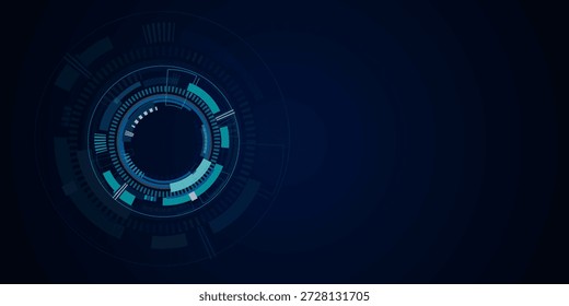 Sci-fi interface design with bright blue cyber patterns.