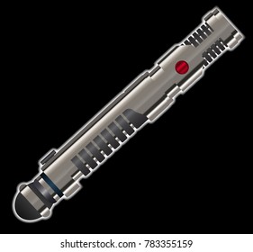 A sci-fi light sword weapon isolated on a black background
