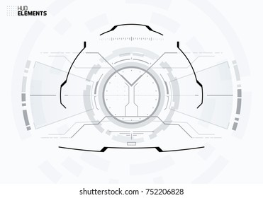 Sci-Fi Light Transtapent User Interface Display Design for Futuristic, Military and Spaceship HUD