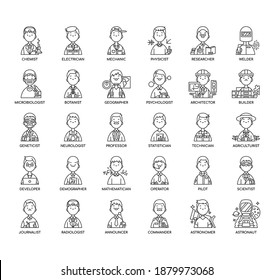 Sci-Fi Occupation (Man), Thin Line and Pixel Perfect Icons
