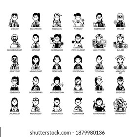 Sci-Fi Occupation (Men) , Thin Line and Pixel Perfect Icons