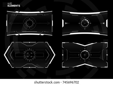 Sci-Fi Screen Design Template, Futuristic Technology Viewfinder