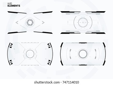 Sci-Fi Screen Design Template, Futuristic Technology Viewfinder