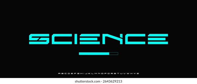 Sci-fi squared alphabet, futuristic techno letters, wide robotic font for digital UI logo, urban headline, machine-inspired typography, space-age typographic design. Vector typeset.