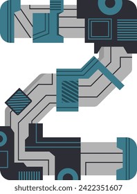 
Scifi Tech Letter Alphabet Vector