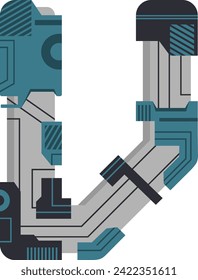 
Scifi Tech Letter Alphabet Vector