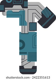 
Scifi Tech Letter Alphabet Vector