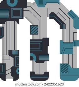 
Scifi Tech Letter Alphabet Vektor