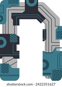 
Scifi Tech Letter Alphabet Vector