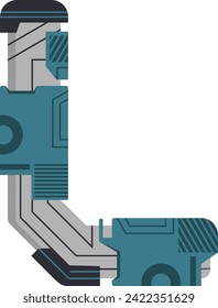 
Scifi Tech Letter Alphabet Vector