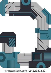 
Scifi Tech Letter Alphabet Vector
