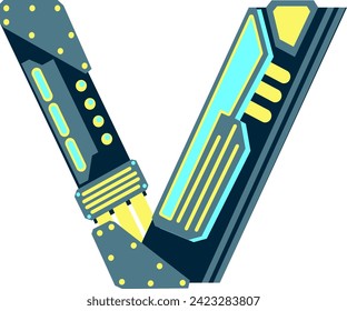 Sci-fi Technology Future Letter Alphabet Vector