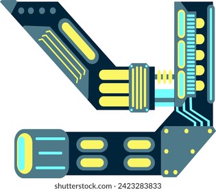 Sci-fi Technology Future Letter Alphabet Vector