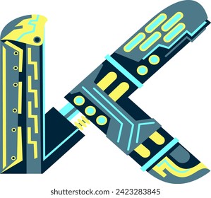 Tecnologías de ciencia ficción Carta futura vector alfabético