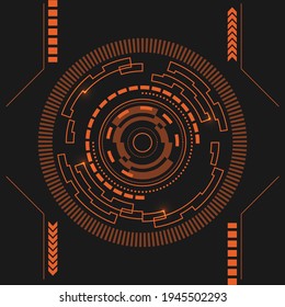Sci-fi user interface. Technological futuristic future background in flat style.