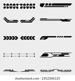 Sci-Fi Vector Elements Ornament Set