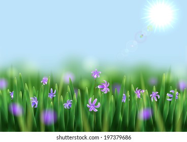 Scilla Flowers.  EPS 10.  Layered.