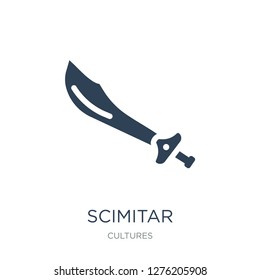 scimitar icon vector on white background, scimitar trendy filled icons from Cultures collection, scimitar vector illustration