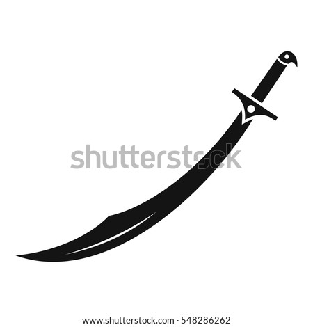 Scimitar sword icon. Simple illustration of scimitar sword vector icon for web