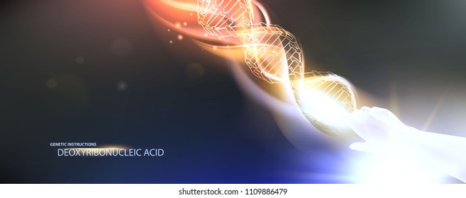 Scince illustration of a DNA molecule. Vector illustration.