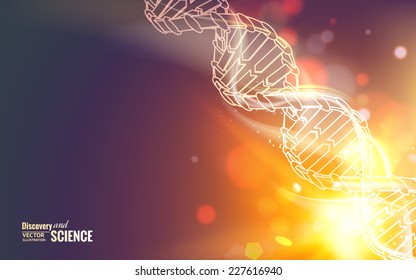 Scince illustration of a DNA molecule. Vector illustration.