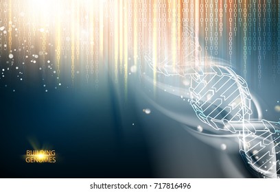 Scince illustration of a DNA molecule. Vector illustration.
