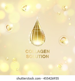 Sencilla ilustración del fondo naranja con gota de aceite. Crema cosmética orgánica y de cuidado de la piel. Regenera el concepto de crema facial y complejo de vitaminas. Diseño de cuidado de la piel de belleza sobre fondo rosa.