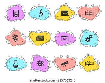 muestra iconos vectoriales de glifo en formas de burbuja de color aisladas en fondo blanco. conjunto de iconos de centinelas para diseño web, aplicaciones móviles y diseño ui