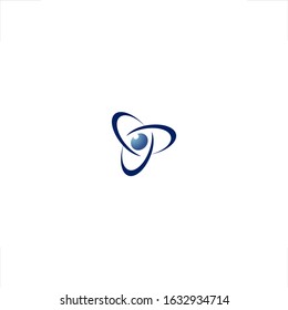 scinece logo atom orbit design eye
