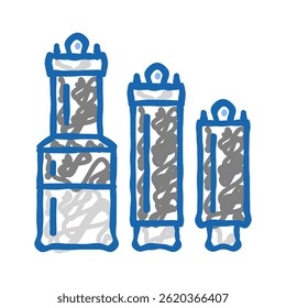 detector de cintilação energia nuclear doodle ícone esboço vetor. detector de cintilação sinal de energia nuclear. símbolo isolado ilustração