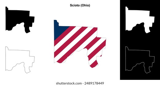 Scioto County (Ohio) outline map set